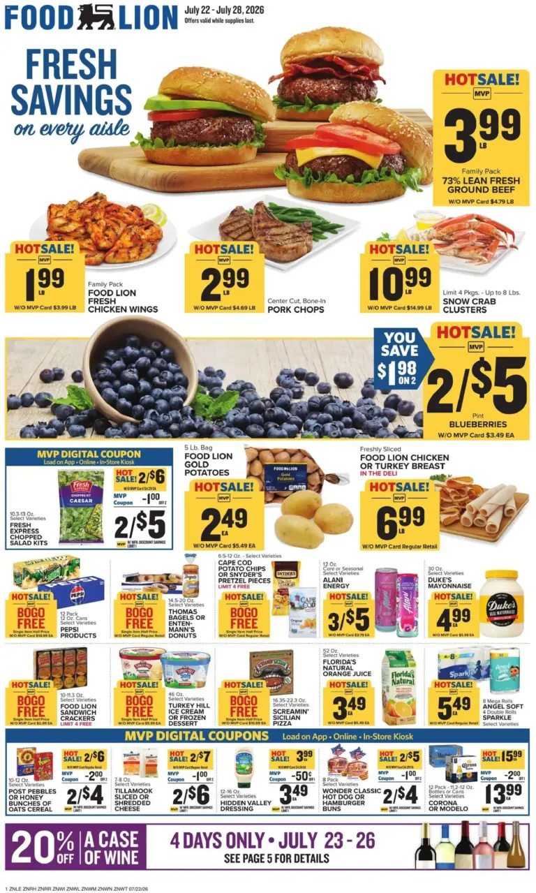 Food Lion Weekly Ad from 07/22/2026 Circular
