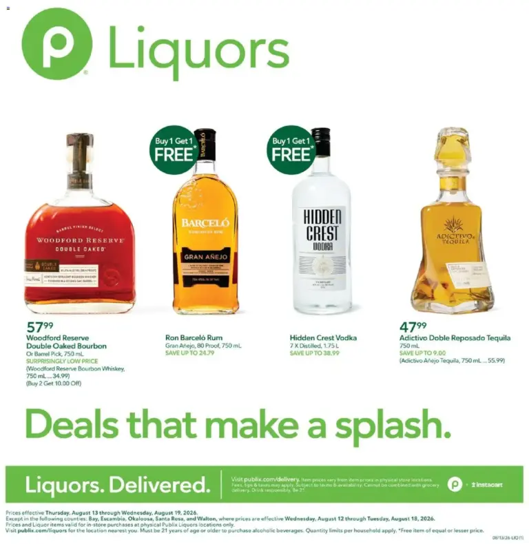 Publix Liquor Ad 08/13 - 08/19 2026